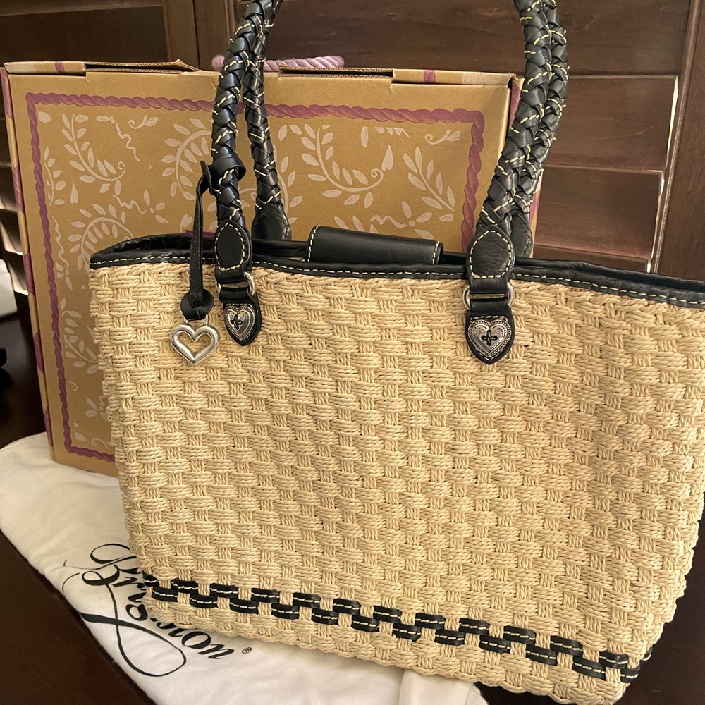 Brighton straw purse, excellent condition with bag and box